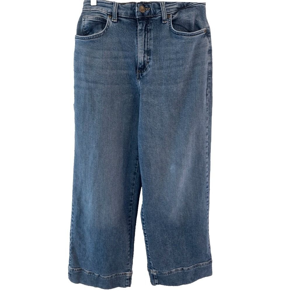 Wide Leg High Rise Lee Legendary Trouser Jeans Womens 6 28x30 70s Style Blue